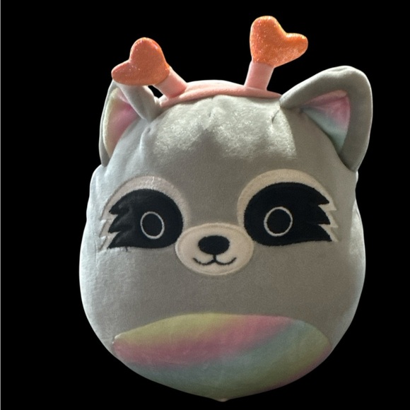 Squishmallows Other - 8" Squishmallows Plush Valentine's Day Max Raccoon Toy Animal NWOT
